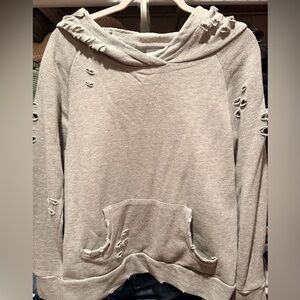 Chelsea DeBoer by Lily & Lottie distressed grey hoodie